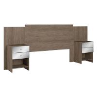 Guarda Roupa Casal Nobre Glass 6 Portas Rustic Acetinado E Cabeceira Com Mesas De Cabeceira Formosa Glass Rustic- Thb - 5