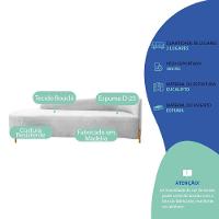 Divã Recamier Orgânico França 160cm Lado Esq Pés Metal Preto Bouclé Branco - 7