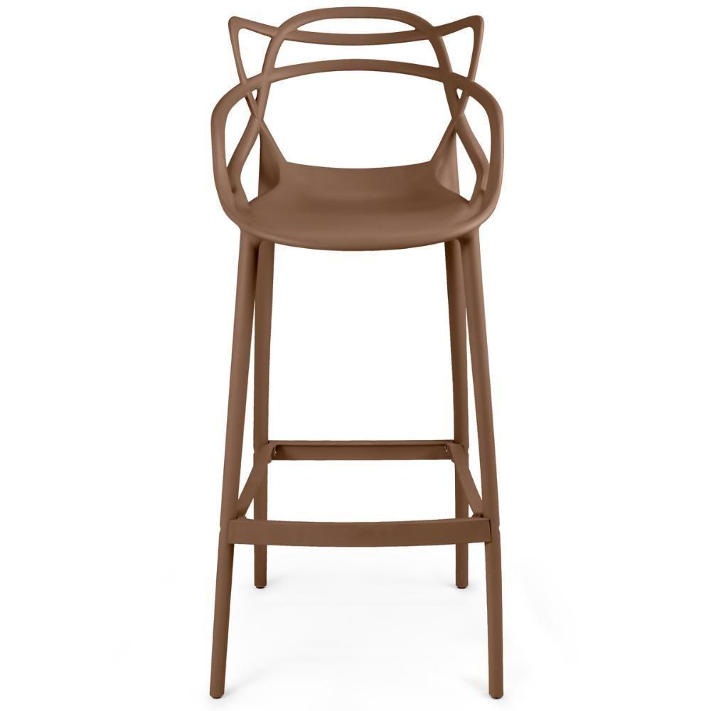 Kit 14 Banquetas Allegra Com Encosto Design Cozinha/bancada - Marrom - 4