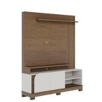 Estante Home Theater Jurerê 1.5 Amendôa Off White Matte Com Mesa De Centro Jeri Noce Milano Preto Acetinado - Colibri - 3