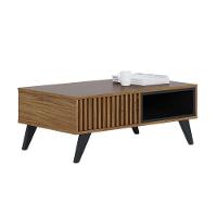 Estante Home Theater Jurerê 1.5 Amendôa Off White Matte Com Mesa De Centro Jeri Noce Milano Preto Acetinado - Colibri - 6