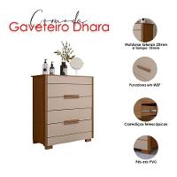 Guarda Roupa Solteiro Aruba Com Espelho E Cômoda Dhara Carvalho Fendi - Moval - 6