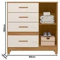 Guarda Roupa Casal San Lorenzo Com Espelho E Cômoda Vênus Com Pés Freijó Off White - Moval - 7