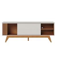 Rack Bancada Otawa Off White Freijó Com Mesa De Centro Jeri Freijó Off White - Colibri - 3