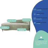 Divã Recamier Orgânico França 140cm Lado Esq Pés Metal Preto Bouclé Verde Oliva - 7