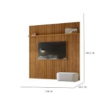 Painel Piso Teto New Guaporé Com Rack Bancada Selene New Luna Ambiente Cumaru Opala - Madetec - 5