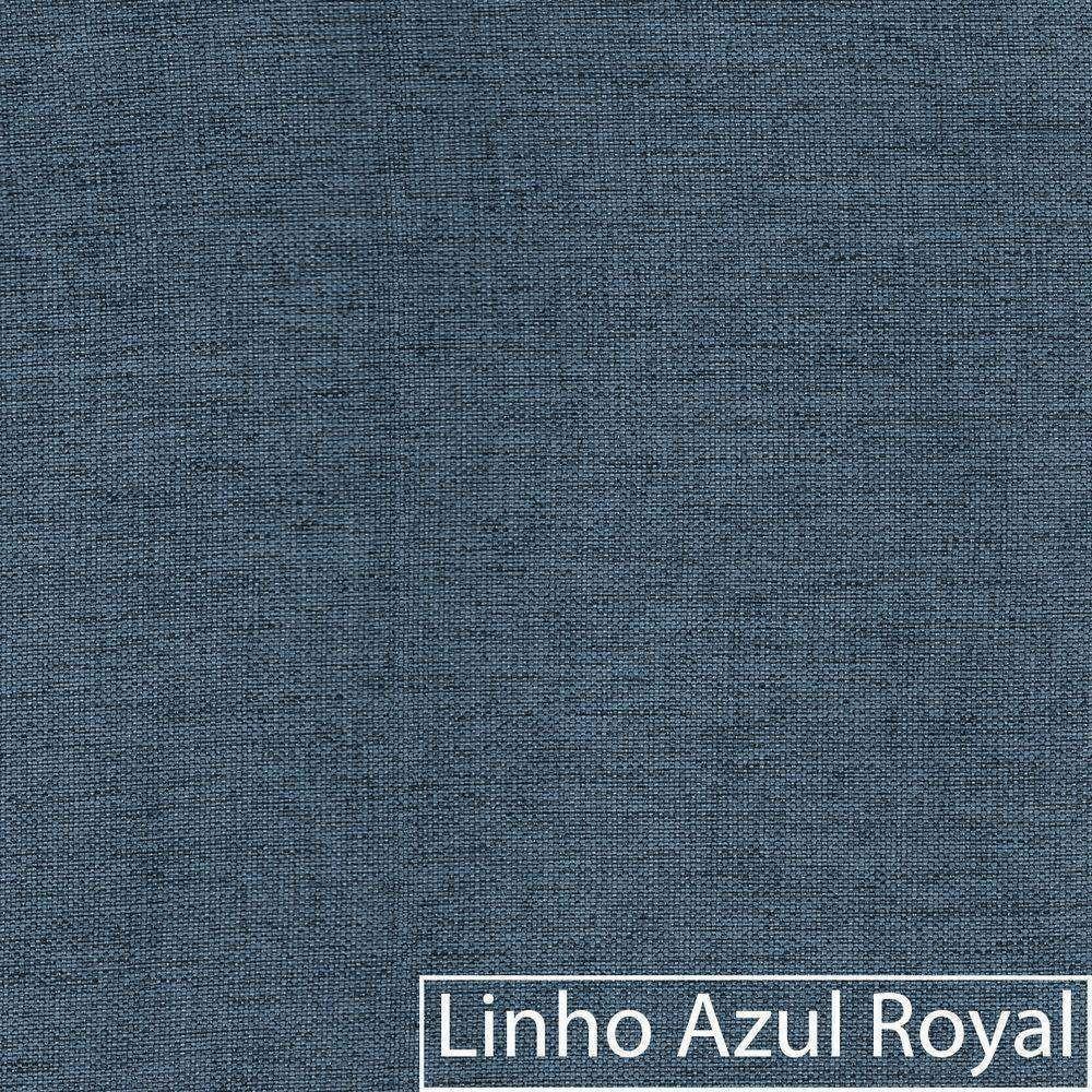 Divã Recamier Curvo Sala De Estar Recepção Inglaterra 150cm Lado Direito Linho Cor Azul Royal - 8