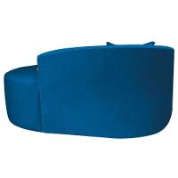 Divã Recamier Curvo Sala De Estar Recepção Inglaterra 150cm Lado Direito Linho Cor Azul Royal - 7