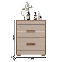 Guarda Roupa Solteiro Aruba E Cômoda Dhara Carvalho Fendi - Moval - 7