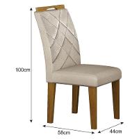Cadeira Para Mesa De Jantar Larissa New Mdf Kit 2 Peças Freijó Joli Palha - Leifer Móveis - 2