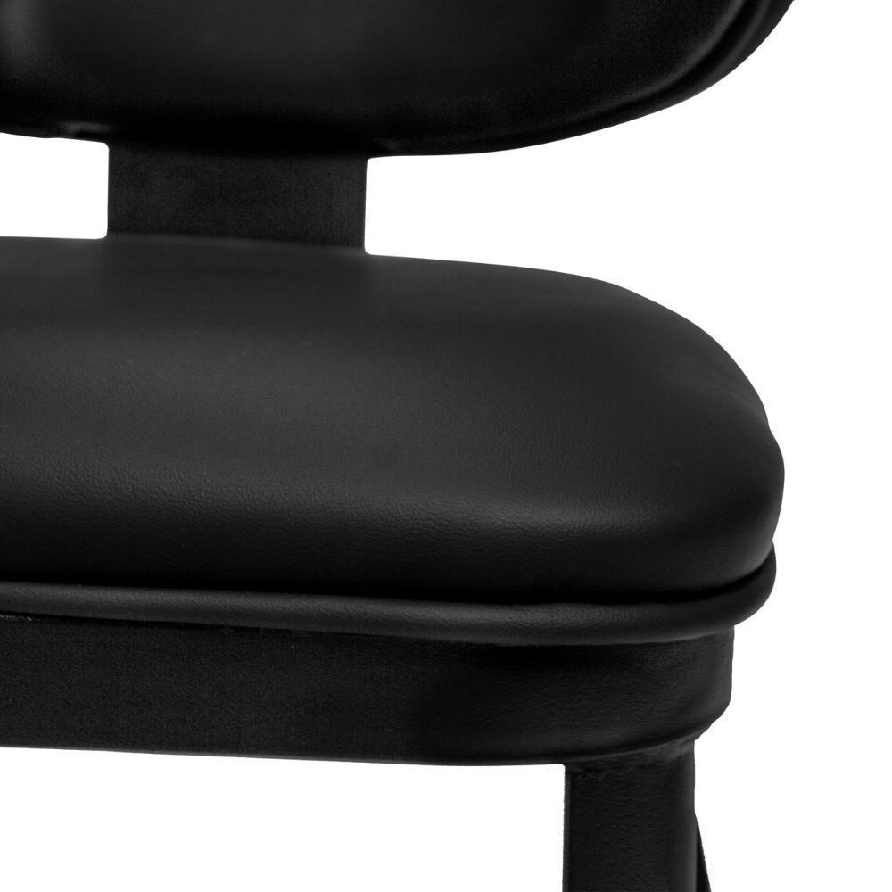 Cadeira De Jantar Estofada Siena Design Italiano Encosto Flutuante Com Espuma De Alta Densidade Base Metálica - Preto - 10
