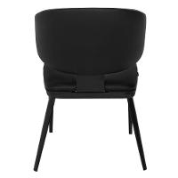 Cadeira De Jantar Estofada Siena Design Italiano Encosto Flutuante Com Espuma De Alta Densidade Base Metálica - Preto - 8