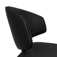 Cadeira De Jantar Estofada Siena Design Italiano Encosto Flutuante Com Espuma De Alta Densidade Base Metálica - Preto - 9