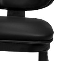 Cadeira De Jantar Estofada Siena Design Italiano Encosto Flutuante Com Espuma De Alta Densidade Base Metálica - Preto - 10