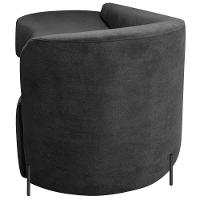 Divã Recamier Orgânico França 160cm Lado Esq Pés Metal Preto Linho Cinza Escuro - 6