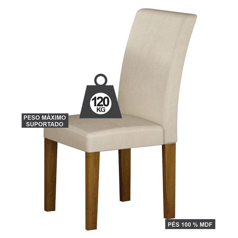 Cadeira Para Mesa De Jantar Napoli Mdf Kit 2 Peças Freijó Joli Palha - Leifer Móveis - 3