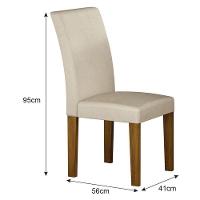 Cadeira Para Mesa De Jantar Napoli Mdf Kit 2 Peças Freijó Joli Palha - Leifer Móveis - 2