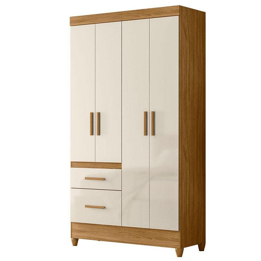 Guarda Roupa Solteiro Madri E Cômoda Georgia Freijó Off White - Moval - 2