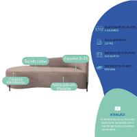 Divã Recamier Orgânico França 160cm Lado Esq Pés Metal Preto Linho Rosê - 3