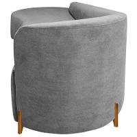 Divã Recamier Orgânico França 160cm Lado Esq Pés Madeira Linho Cor Cinza Claro - 5