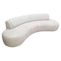 Divã Recamier Celeste Curvo Sala Estar Luxo 200cm Bouclé Branco - 1