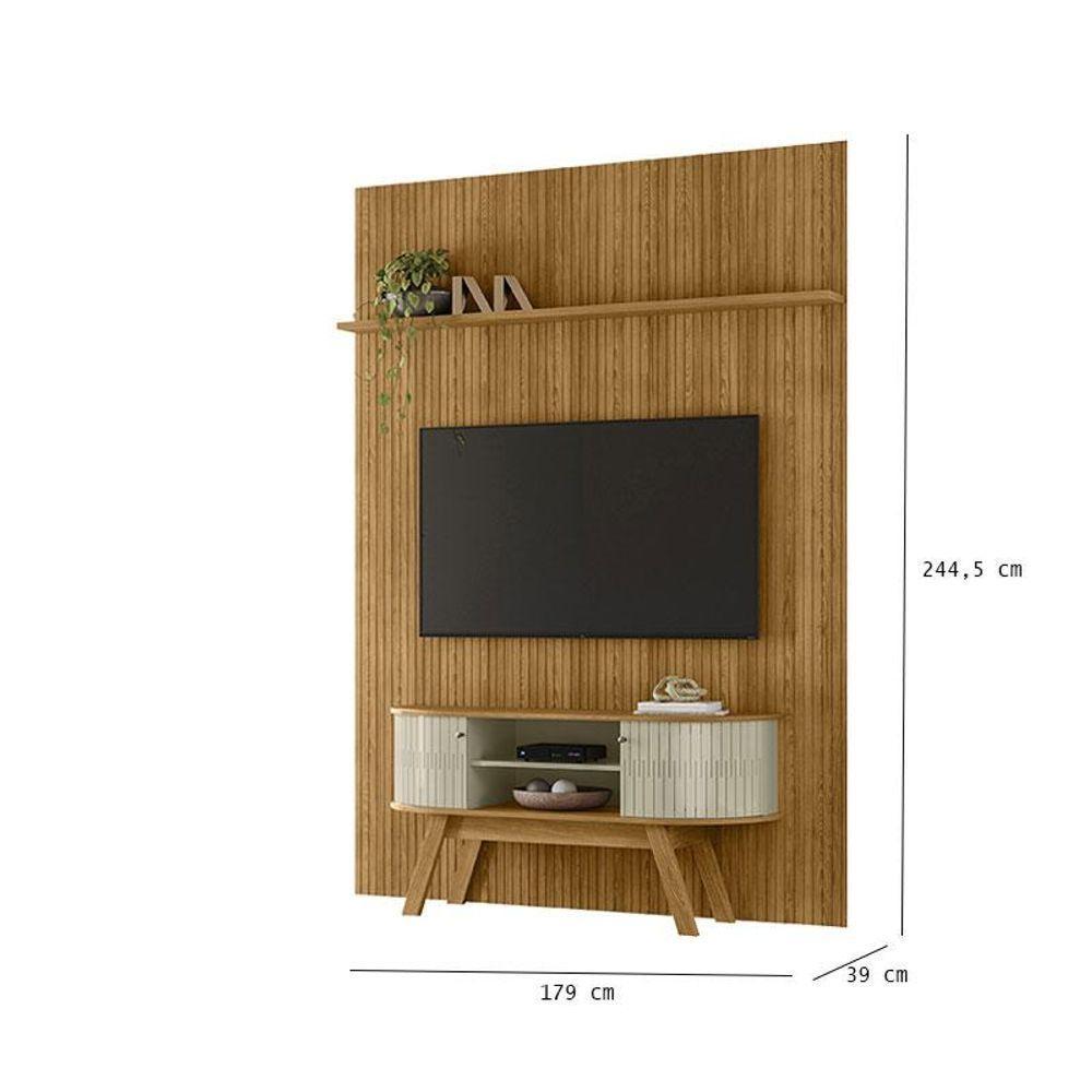 Painel Piso Teto New Interlagos Com Rack Bancada Atlanta New Silverstone Cumaru Opala- Madetec - 2