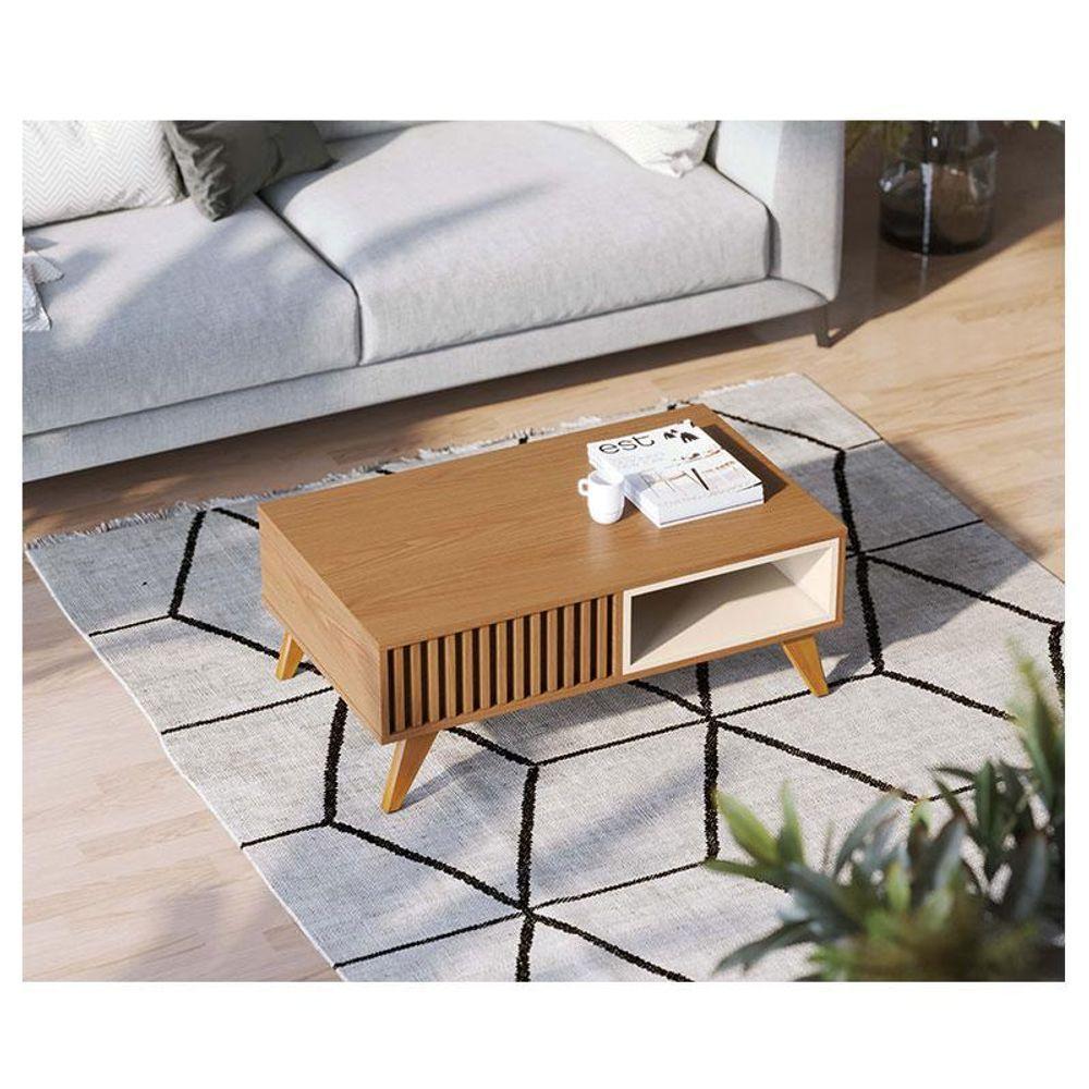 Mesa De Centro Ambiente Jeri Freijó Off White - Colibri - 1