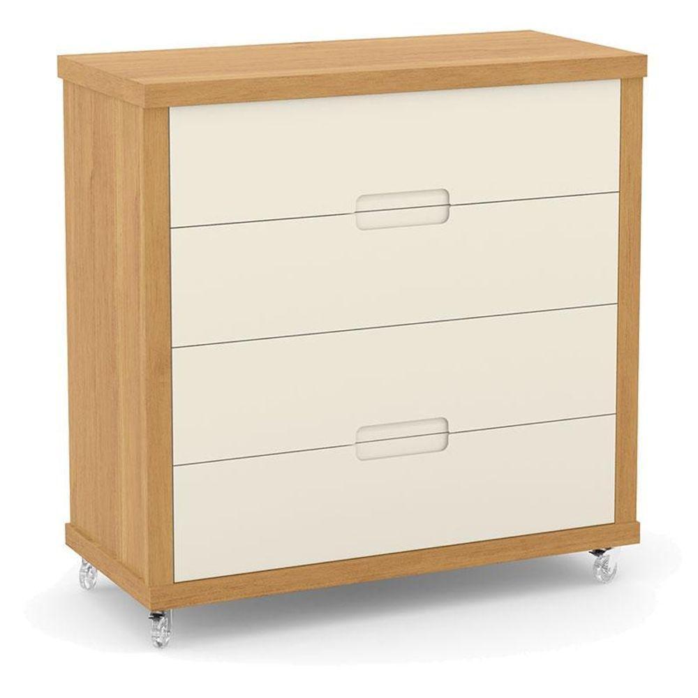 Berço Americano Com Capitonê New Boucle E Cômoda Gaveteiro Infantil Tutto New Freijó Off White E Colchão Ortobom - Matic - 4