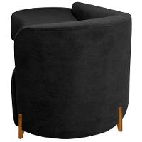 Divã Recamier Orgânico França 160cm Lado Esq Pés Madeira Linho Cor Preto - 5