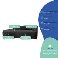 Divã Recamier Orgânico França 160cm Lado Esq Pés Madeira Linho Cor Preto - 7