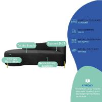 Divã Recamier Orgânico França 160cm Lado Esq Pés Metal Dourado Bouclé Preto - 7