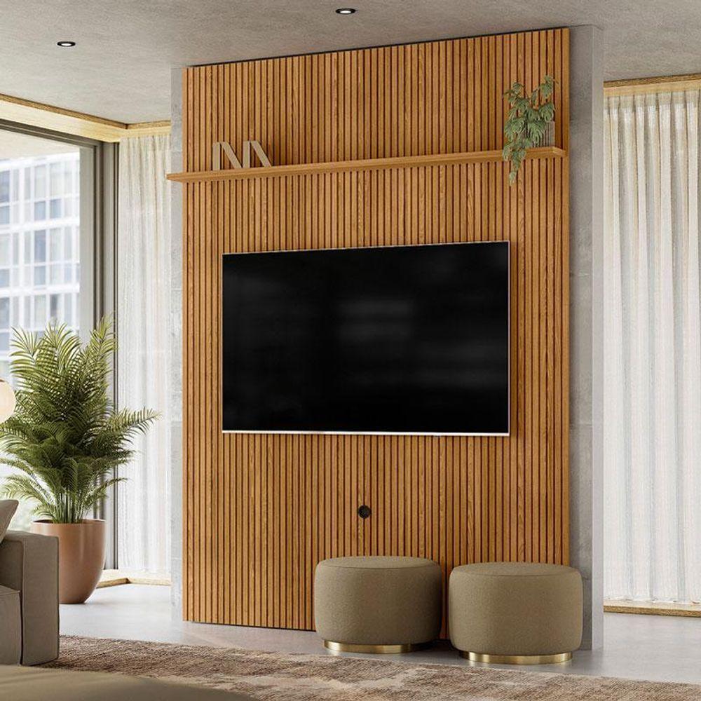 Painel Piso Teto New Interlagos Ambiente Cumaru - Madetec - 1