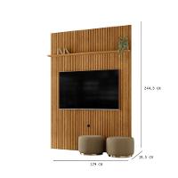 Painel Piso Teto New Interlagos Ambiente Cumaru - Madetec - 3