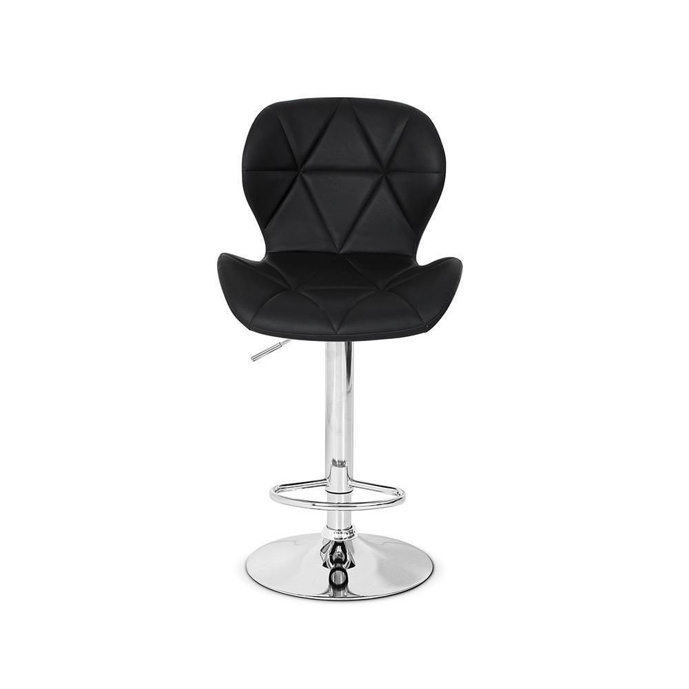 Conjunto 04 Banquetas Slim Couro Pu Regulagem De Altura Preta - 3