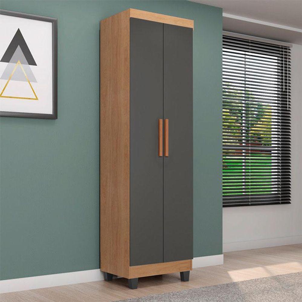 Armário Multiuso Lite Nature Cinza - Móveis Leão - 5