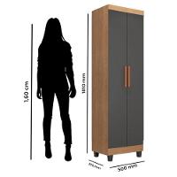 Armário Multiuso Lite Nature Cinza - Móveis Leão - 2