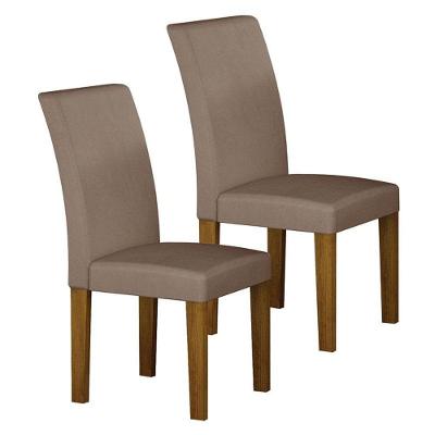 Cadeira Para Mesa De Jantar Napoli Mdf Kit 2 Peças Freijó Joli Camurça - Leifer Móveis