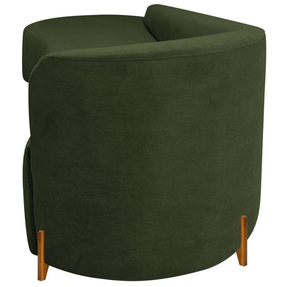 Divã Recamier Orgânico França 160cm Lado Esq Pés Madeira Linho Cor Verde - 7