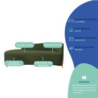 Divã Recamier Orgânico França 160cm Lado Esq Pés Madeira Linho Cor Verde - 6