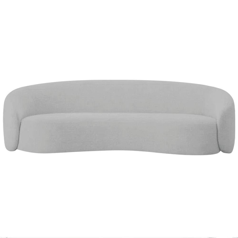 Sofá 2 Lugares Amore 160cm Orgânico Luxo Recepção Escritório Linho Cinza Claro - 3