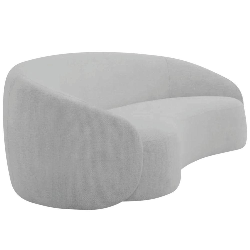 Sofá 2 Lugares Amore 160cm Orgânico Luxo Recepção Escritório Linho Cinza Claro - 4