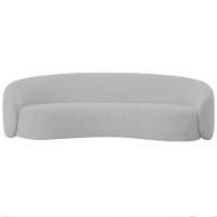 Sofá 2 Lugares Amore 160cm Orgânico Luxo Recepção Escritório Linho Cinza Claro - 3