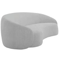 Sofá 2 Lugares Amore 160cm Orgânico Luxo Recepção Escritório Linho Cinza Claro