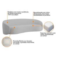 Sofá 2 Lugares Amore 160cm Orgânico Luxo Recepção Escritório Linho Cinza Claro - 7