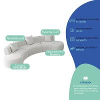 Kit Sofá Modular 4 Lugares 360cm Moderno Curvo Orgânico Duna Bouclé Branco