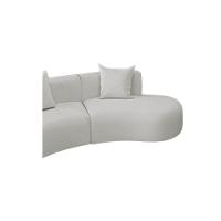 Kit Sofá Modular 4 Lugares 360cm Moderno Curvo Orgânico Duna Bouclé Branco - 5