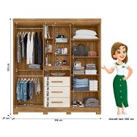 Guarda Roupa Solteiro Eldorado E Cômoda Vênus Com Pés Freijó Off White - Moval