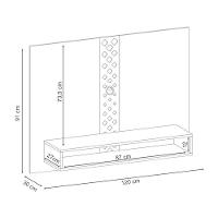 Painel Para Tv Home Suspenso Form Com Mesa De Centro Sky Com Tampo De Vidro Castanho Off White - Hb Móveis - 3