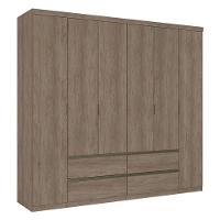 Guarda Roupa Casal Nobre 6 Portas Rustic Acetinado E Cabeceira Com Mesas De Cabeceira Formosa Glass Rustic- Thb - 2