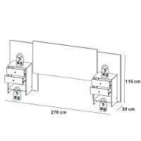 Guarda Roupa Casal Nobre 6 Portas Rustic Acetinado E Cabeceira Com Mesas De Cabeceira Formosa Glass Rustic- Thb - 6